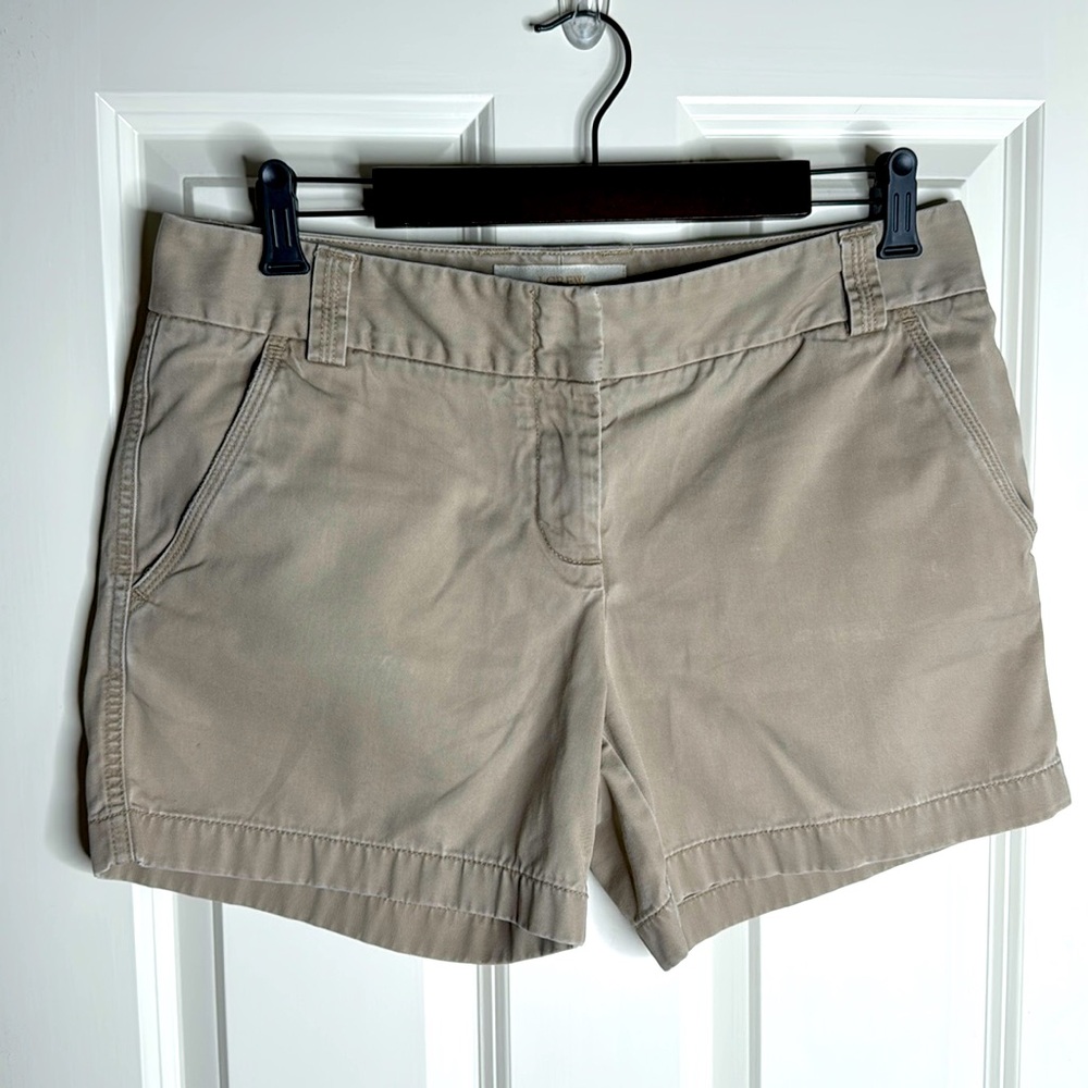 J CREW Broken In Chino Classic Twill 100% Cotton Khaki Shorts Size 8